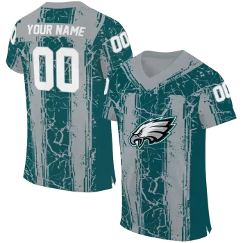 custom philadelphia eagles rugged stripes green jersey best selling