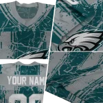 custom philadelphia eagles rugged stripes green jersey best selling