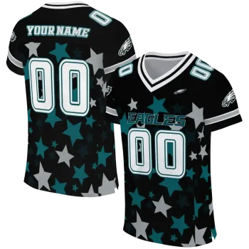 custom philadelphia eagles star cluster black jersey best selling