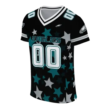 custom philadelphia eagles star cluster black jersey fashion forward