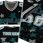 custom philadelphia eagles star cluster black jersey best selling