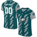 custom philadelphia eagles stripe block green jersey best selling