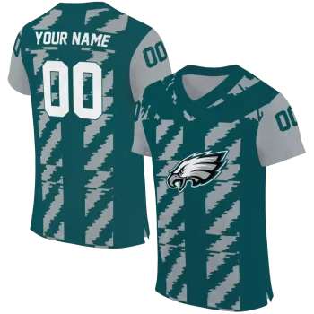 custom philadelphia eagles stripe block green jersey best selling
