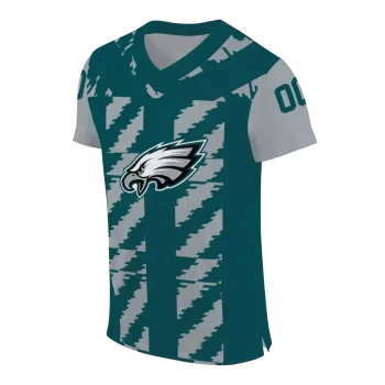 custom philadelphia eagles stripe block green jersey fashion forward