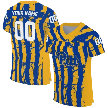 custom pittsburgh panthers stripe splatter royal blue jersey best selling