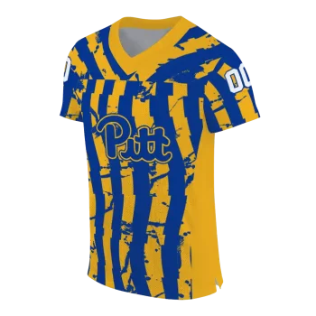 custom pittsburgh panthers stripe splatter royal blue jersey fashion forward