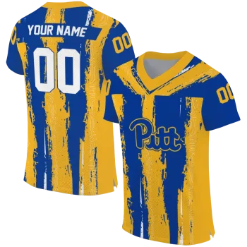 custom pittsburgh panthers striped texture royal blue jersey best selling