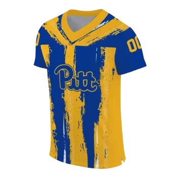 custom pittsburgh panthers striped texture royal blue jersey fashion forward