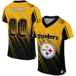 custom pittsburgh steelers halftone fade gold black jersey best selling