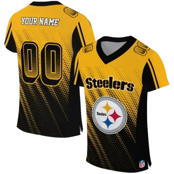 custom pittsburgh steelers halftone fade gold black jersey best selling