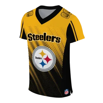 custom pittsburgh steelers halftone fade gold black jersey fashion forward
