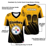 custom pittsburgh steelers halftone fade gold black jersey best selling