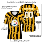 custom pittsburgh steelers stripe splatter gold jersey best selling