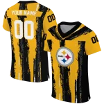 custom pittsburgh steelers striped texture gold jersey best selling