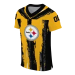 custom pittsburgh steelers striped texture gold jersey best selling