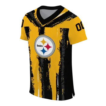 custom pittsburgh steelers striped texture gold jersey fashion forward
