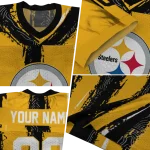 custom pittsburgh steelers striped texture gold jersey best selling