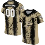 custom purdue boilermakers rugged stripes gold jersey best selling