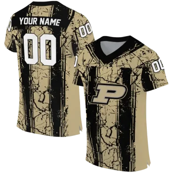 custom purdue boilermakers rugged stripes gold jersey best selling