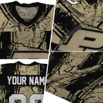 custom purdue boilermakers rugged stripes gold jersey best selling