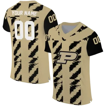 custom purdue boilermakers stripe block gold jersey best selling
