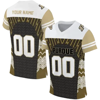 custom purdue boilermakers tire arrows gold black white jersey best selling