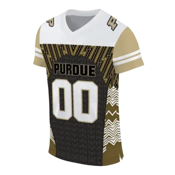 custom purdue boilermakers tire arrows gold black white jersey fashion forward