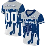 custom rice owls dripping flames navy blue white jersey best selling