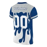 custom rice owls dripping flames navy blue white jersey best selling