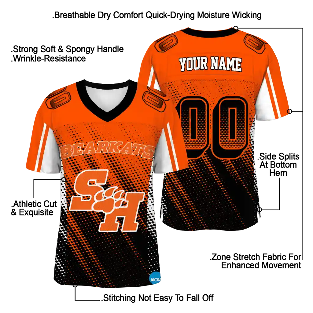 custom sam houston bearkats halftone flow orange black jersey latest model custom sam houston bearkats halftone flow orange black jersey latest model