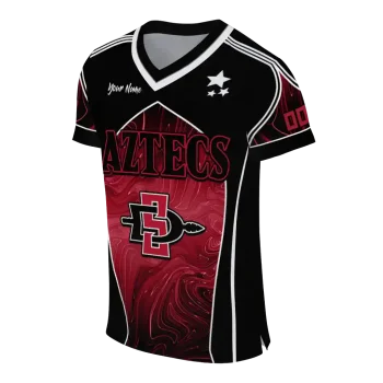 custom san diego state aztecs halftone slant red black jersey fashion forward
