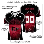 custom san diego state aztecs halftone slant red black jersey best selling
