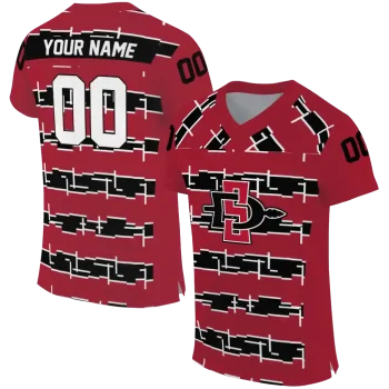 custom san diego state aztecs layered grids red jersey best selling