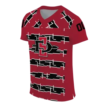 custom san diego state aztecs layered grids red jersey fashion forward