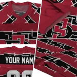 custom san diego state aztecs layered grids red jersey best selling