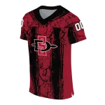 custom san diego state aztecs rugged stripes red jersey best selling