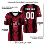 custom san diego state aztecs rugged stripes red jersey best selling