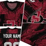 custom san diego state aztecs rugged stripes red jersey best selling