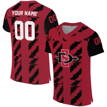 custom san diego state aztecs stripe block red jersey best selling
