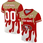 custom san francisco 49ers dripping flames red white jersey best selling