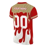 custom san francisco 49ers dripping flames red white jersey best selling