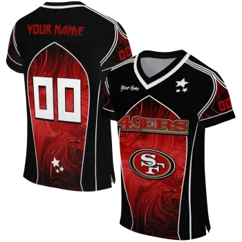custom san francisco 49ers halftone slant red black jersey best selling