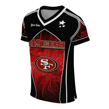 custom san francisco 49ers halftone slant red black jersey fashion forward