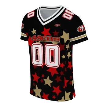 custom san francisco 49ers star cluster black jersey fashion forward