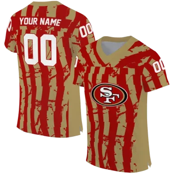 custom san francisco 49ers stripe splatter red jersey best selling