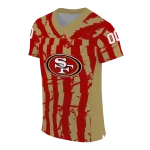 custom san francisco 49ers stripe splatter red jersey best selling