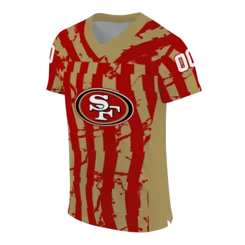 custom san francisco 49ers stripe splatter red jersey fashion forward