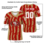 custom san francisco 49ers stripe splatter red jersey best selling