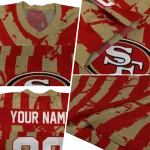 custom san francisco 49ers stripe splatter red jersey best selling