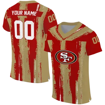 custom san francisco 49ers striped texture red jersey best selling